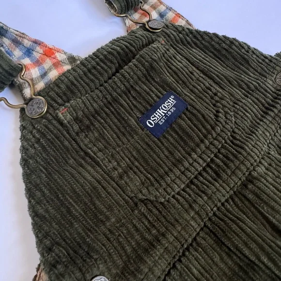 Oshkosh Corduroy Flannel Overalls - Picture 2 of 6